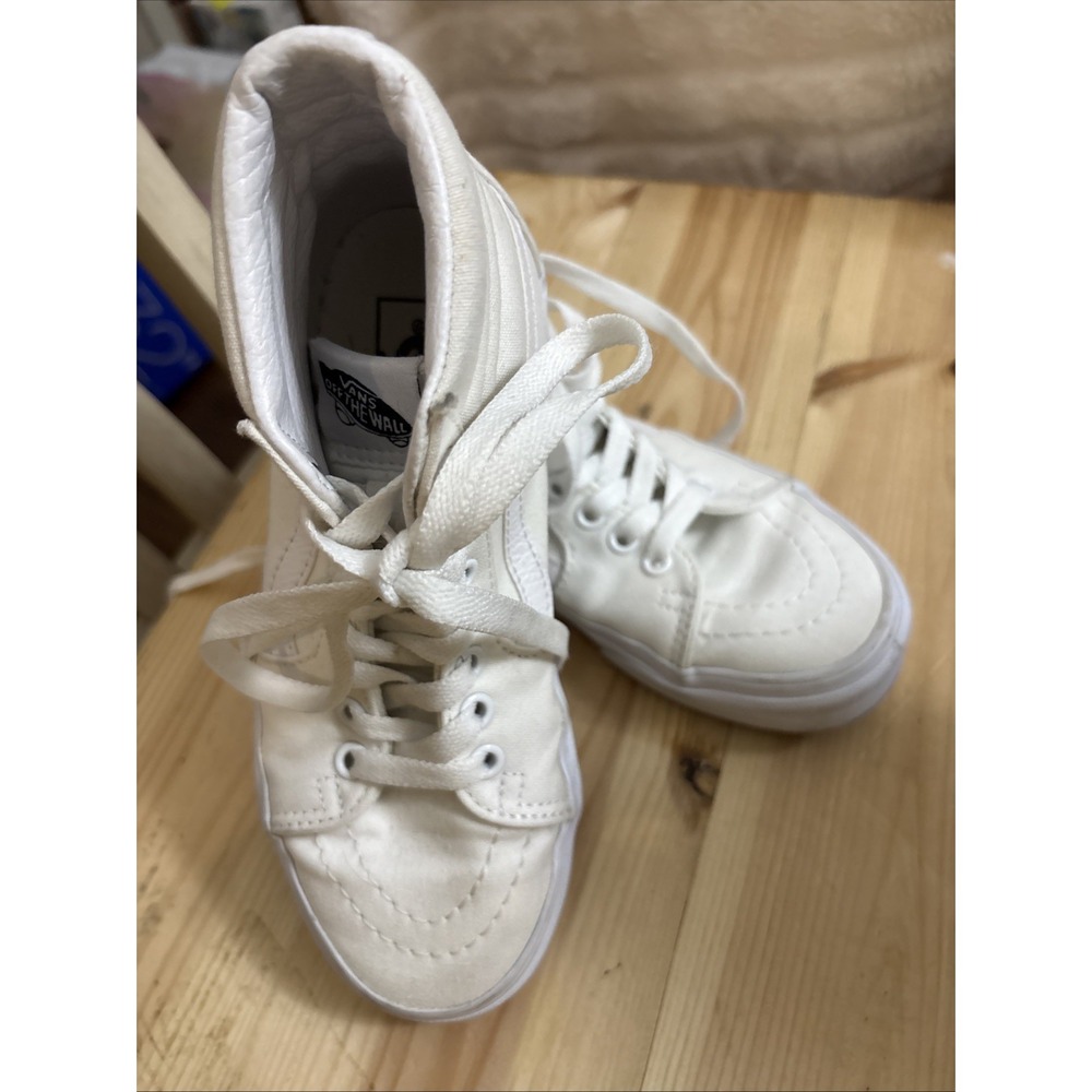 Vans Sk8- High Canvas Mix Skateboard Shoes White High Tops